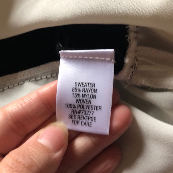 Apt. 9: Black Sweater with White Sheer Peplum - Picture 6 of 6